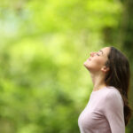 Profile,Of,A,Relaxed,Woman,Breathing,Fresh,Air,In,A